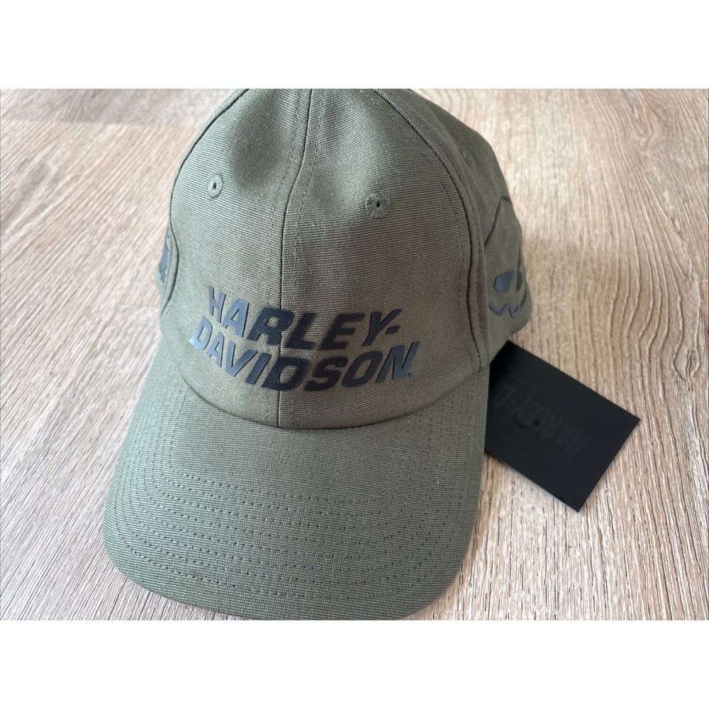 Harley-Davidson Men's Hat Medium Olive Green Twin Equipped Baseball Cap NWT